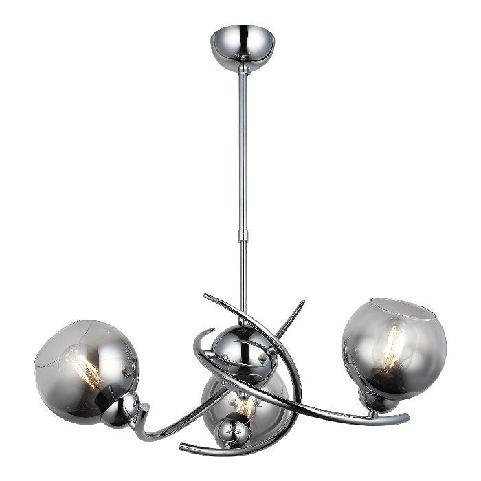LUCEA HEDRA 3-Light Chrome Pendant Chandelier