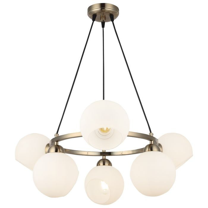 LUCEA RAMELLA 6-Light Antique Lacquer Chandelier