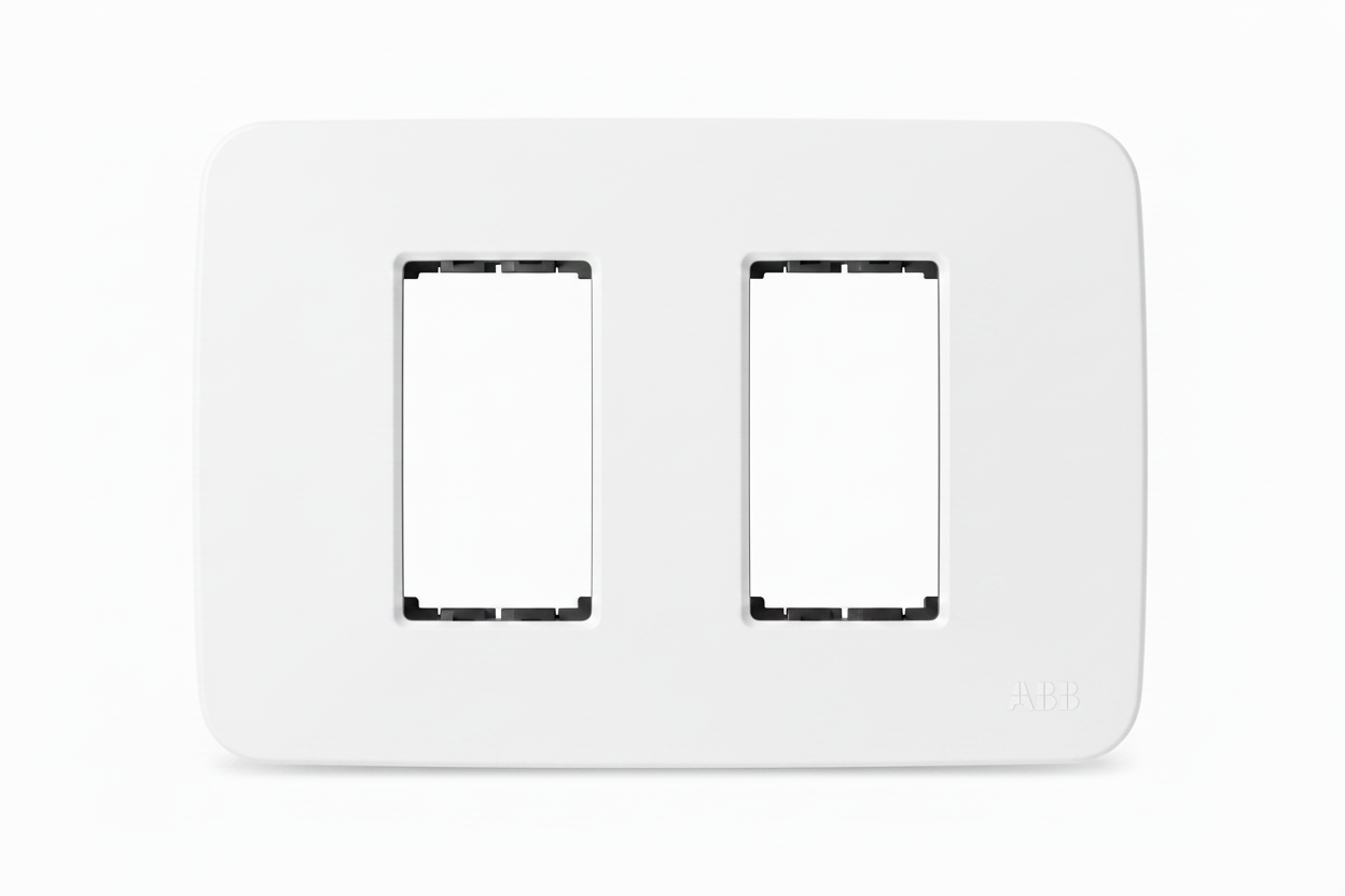 White ABB 2-Module Wide Frame